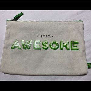 Stay Awesome Canvas Zip Pouch
